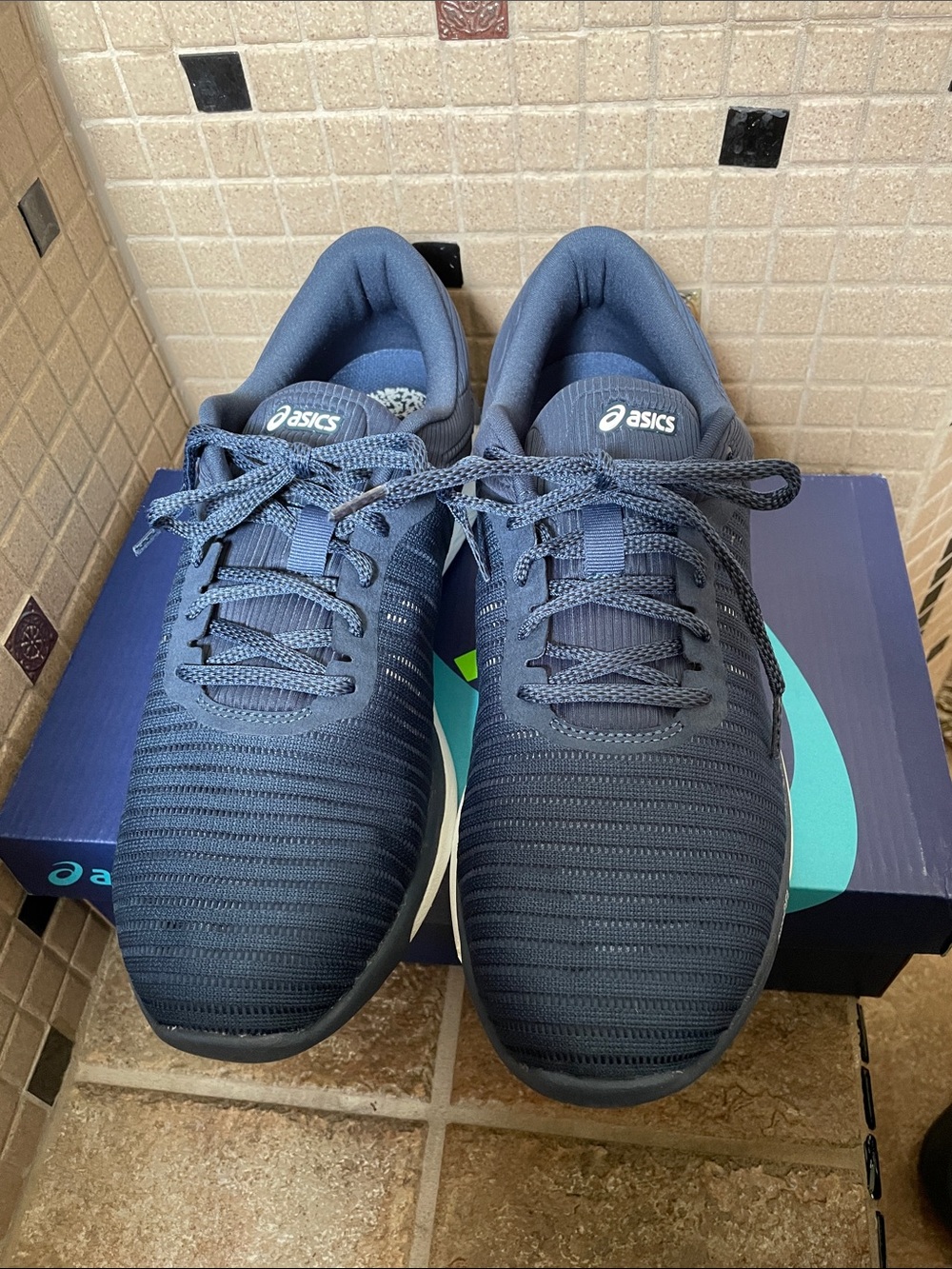 ASICS Men's Navy Blue Athletic Running Shoes: fuzeX Rush Adapt